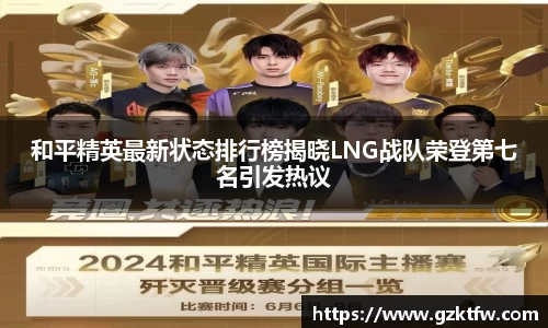 和平精英最新状态排行榜揭晓LNG战队荣登第七名引发热议